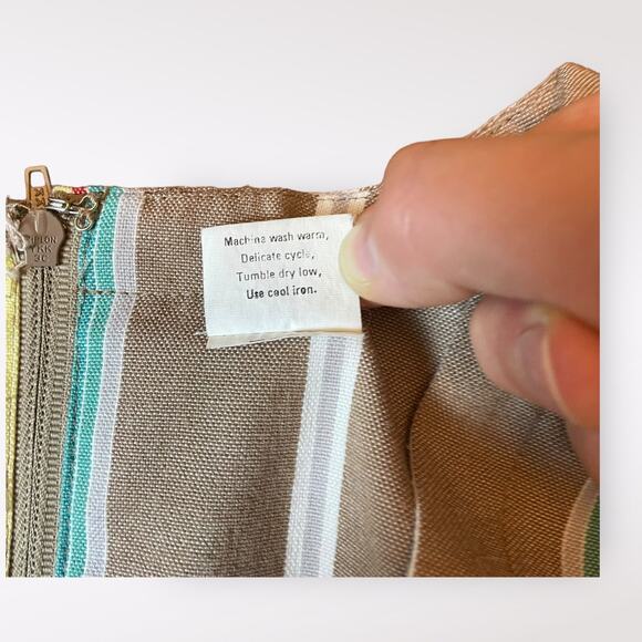 Leslie Fay Vintage Multi Colored Striped Midi Dress Size 6 - Picture 8 of 9